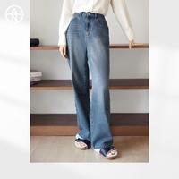 【AN大码系列】冬装复古丹宁风宽松直筒裤女式牛仔长裤