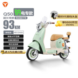 雅迪 冠能六代Q50-H电动自行车 春辰绿
