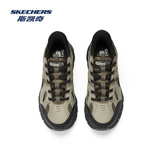 斯凯奇（Skechers）男士户外登山徒步鞋秋季耐磨抓地复古时尚百搭 灰褐色/黑色/TPBK 45.5