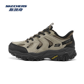 斯凯奇（Skechers）男士户外登山徒步鞋秋季耐磨抓地复古时尚百搭 灰褐色/黑色/TPBK 45.5