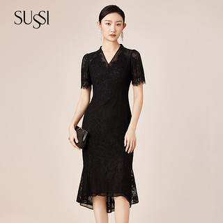 古色（女装） SUSSI 古色 女士蕾丝鱼尾连衣裙 11AW2060202