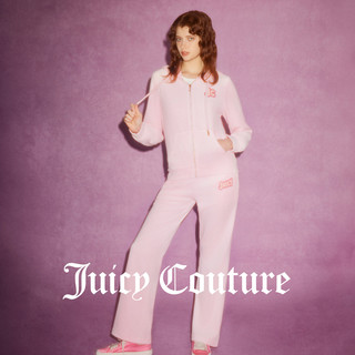 Juicy Couture橘滋女装上衣卫衣连帽重工刺绣烫钻天鹅绒外套