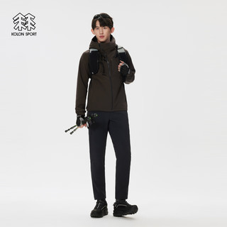 /可隆 KOLON SPORT软壳夹克 男子户外运动登山徒步越野抽绳连帽外套 LHJK4ANK21-BR 棕色 3XL 190/108B