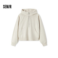 森马(Semir)女连帽插肩袖宽松2024冬季纯色衣服简约风101724116023