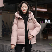 雪中飞 SNOWFLYING2025春秋女式短款连帽羽绒服休闲面包服简约舒适时尚