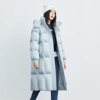 雪中飞 SNOWFLYING【简约百搭】长款女式连帽羽绒服简约百搭舒适防寒锁温羽绒服女