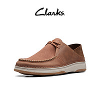 Clarks 男鞋自然系列时尚一脚蹬舒适透气系带休闲皮鞋