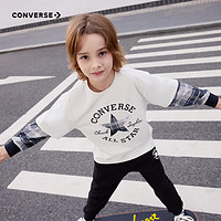 匡威（Converse）匡威儿童童装儿童长袖t恤2024秋季中大童假两件上衣t恤长袖 古典白 110/56（5） 110 【110/56（5）】