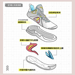 安踏三分雨LITEV2丨篮球鞋男耐磨防滑透气支撑专业实战运动篮球鞋 【空域4】象牙白-3 45