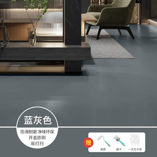 三青地坪漆水泥地面漆室内家用耐磨环氧防水地平地板改造水性油漆 蓝灰【防滑耐磨防污易清洁】 大桶装20kg(约200㎡/1遍)