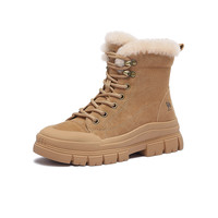 88VIP：骆驼牌 骆驼女鞋2024冬新款厚底保暖加绒棉鞋工装户外马丁靴东北雪地靴女