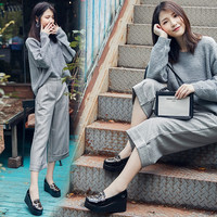 厚底真皮高跟松糕鞋2024秋季牛漆皮单鞋女豹纹皮鞋增高女鞋潮