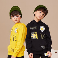 匡威童装2024春中大童上衣加绒连帽男童卫衣