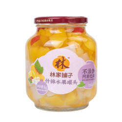 林家铺子 黄桃椰果双拼什锦罐头 1kg