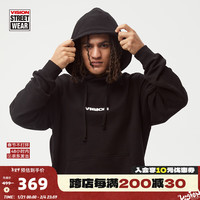 VISION STREET WEAR Classic系列BOXLOGO街头潮流男女同款连帽套头卫衣 黑色 2XL
