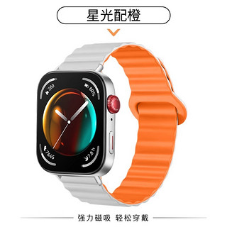 watchbond 适用华为watchfit3手表链式磁吸硅胶回环表带fit2运动fitnew雅致版女生表链男生腕带秋冬新款watch二三代