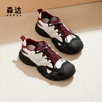 森达老爹鞋女鞋秋季户外网面徒步登山运动休闲鞋ZCC70 高帮粉色 38