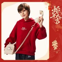 李 Lee拜年服春季儿童卫衣男童上衣女童长袖上衣洋气中大童连帽卫衣