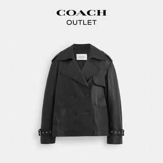 COACH/蔻驰奥莱女士迷你皮革风衣外套 XS