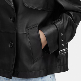COACH/蔻驰奥莱女士迷你皮革风衣外套 XS