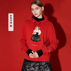 TEENIE WEENIE 云锦联名系列 女士小熊卡通连帽卫衣 TTMW251101L