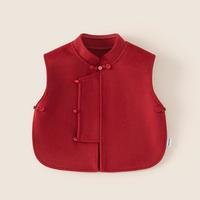 女童拜年服男童唐装秋冬款儿童汉服马甲中式加厚衣服冬