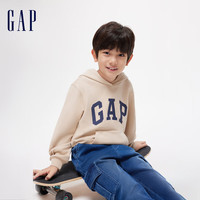 GAP男童2024春季经典字母logo连帽卫衣儿童装套头上衣400075