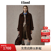 衣恋 ELAND衣恋毛呢外套女西装领大衣2024冬季 棕色(85)Brown L/170