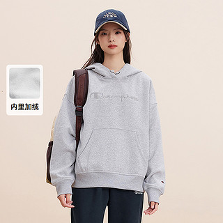 Champion 秋冬刺绣连帽卫衣女基础抓绒保暖Inline系列