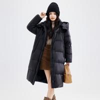 雪中飞 SNOWFLYING女式柔软泡芙中长款羽绒服经典百搭冬季户外年轻都市休闲鸭绒外套