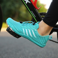 RZWOLF 夏季骑行鞋男女户外无锁山地公路休闲透气软底防滑自行车鞋子 泉A34月色（标准运动码） 37