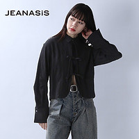 JEANASiS 衬衫女2025春季时尚翻领系带纯色休闲日系上衣109055