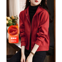 德玛纳 dme加厚绒御寒冬通勤连帽温润0负担百搭针织外套女短款