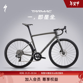 闪电 TARMAC SL8 EXPERT 碳纤维无线电变公路自行车 烟灰色/缎面黑曜石反光  44