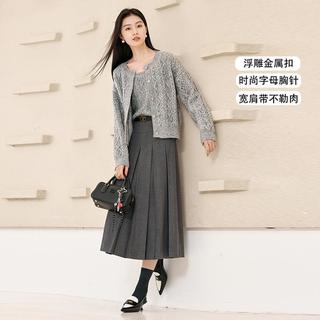 香影 X.YING【2024时尚秋冬装】针织衫高级感套装女吊带毛衣开衫两件套