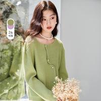 香影 X.YING【时尚冬装】糖果色针织外套不规则上衣慵懒风软糯毛衣开衫