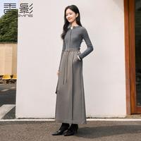 香影 X.YING【2024时尚冬装】a字高腰半身裙中长款抽绳显瘦运动休闲风裙子
