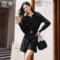 香影 X.YING【2024时尚冬装】针织开衫卫衣女长袖双头拉链休闲毛衣外套