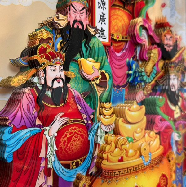 玺语《五路财神》装饰画