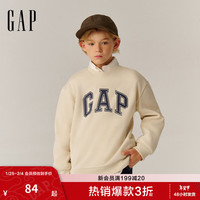Gap男女童2024秋季新款字母logo印花套头卫衣宽松儿童装上衣
