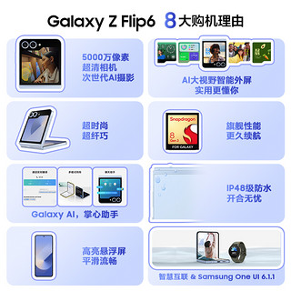 三星 SAMSUNG Galaxy Z Flip6折叠屏手机大电池大视野智能外屏AI摄影双卡5G