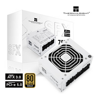 利民 额定750W TR-TGFX750-W 白色金牌全模组电源SFX ATX3.0 电脑电源压纹线版