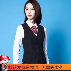 森罗慕彤 西装马甲女士2021春秋季黑色马夹背心坎肩外穿职业正装工作服 单件黑色马甲 4XL
