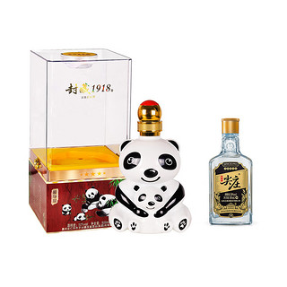 五粮液 WULIANGYE 浓香型白酒 尖庄 黑 50度 100ml 1瓶+茅台镇封藏1918 熊猫酒 52度 500mL 1瓶 组合装