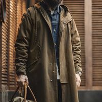 马登 MADEN工装 美式复古M51磨毛连帽风衣军事风宽松纯棉中长款外套男秋