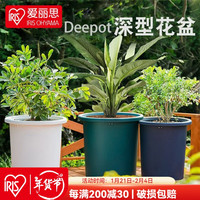 爱丽思(IRIS)花盆彩色Deepot深型加厚盆树脂圆口绿萝绣球月季铁线莲花塑料花盆 10号白(加深型) 单盆