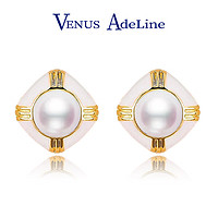 VENUS ADELINE 几何方形珍珠耳环