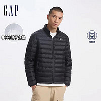 Gap 男装2024秋季印花logo小立领羽绒服简约外套