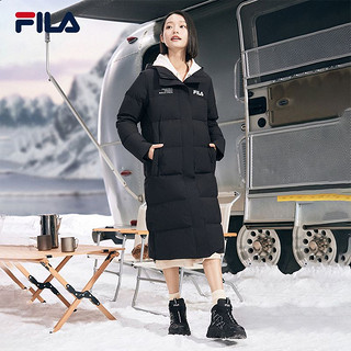 百亿补贴：FILA 女羽绒服秋冬加厚连帽长款防泼水防污保暖外套F11W349910