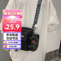 歌柏妮 GEBONI 男士单肩斜挎包 黑色潮流小包